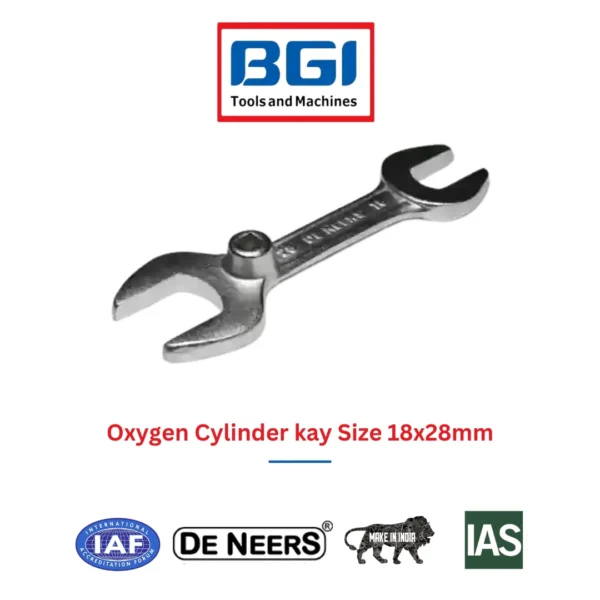 Oxygen Cylinder kay Size 18x28mm De Neers (HSN 8204)