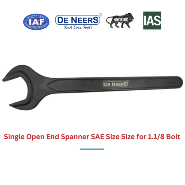 Single Open End Spanner SAE Size Size for 1.1/8 Bolt De Neers (HSN 8204) - Image 3