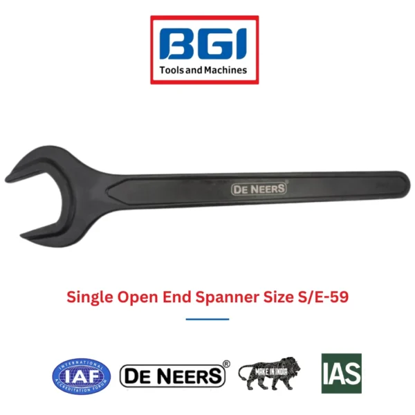 Single Open End Spanner Size S/E-59 De Neers (HSN 8204)
