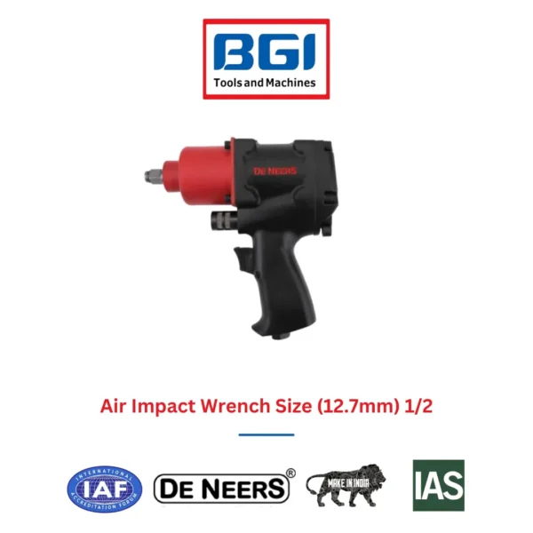 Air Impact Wrench Size (12.7mm) 1/2 De Neers (HSN 8204)
