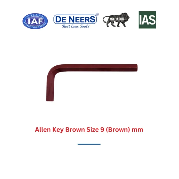 Allen Key Brown Size 9 (Brown) mm De Neers (HSN 8204) - Image 3