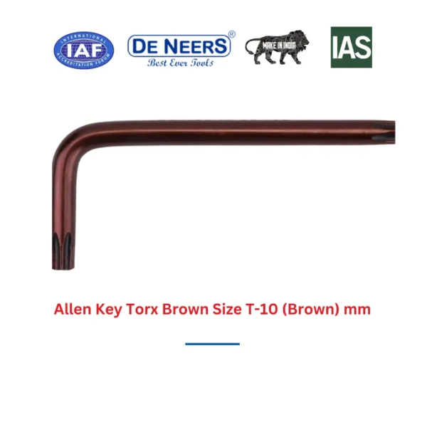 Allen Key Torx Brown Size T-10 (Brown) mm De Neers (HSN 8204) - Image 3