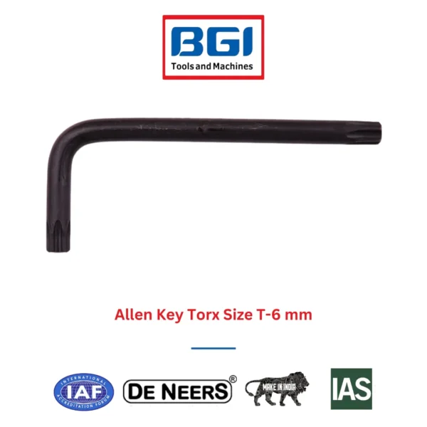 Allen Key Torx Size T-6 mm De Neers (HSN 8204)