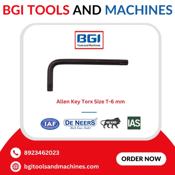 Allen Key Torx Size T-6 mm De Neers (HSN 8204) - Image 2