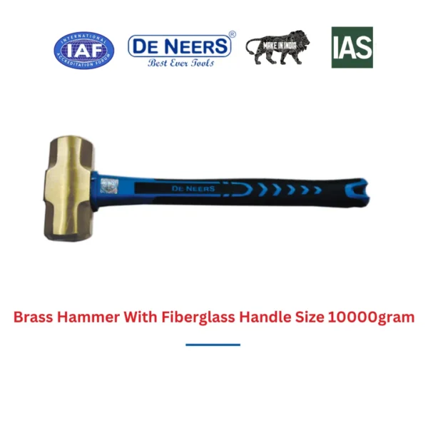 Brass Hammer With Fiberglass Handle Size 10000gram De Neers (HSN 8205) - Image 3