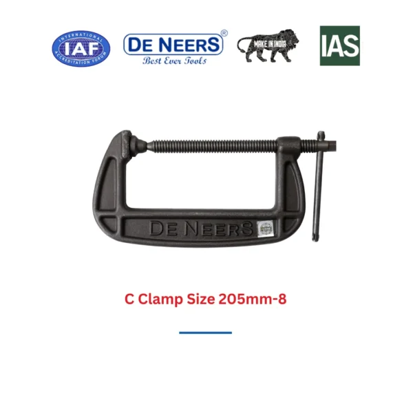 C Clamp Size 205mm-8 De Neers (HSN 8205) - Image 3