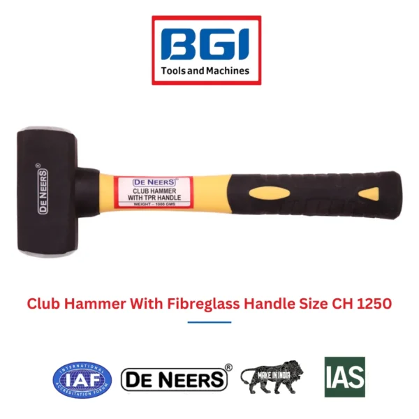 Club Hammer With Fibreglass Handle Size CH 1250 De Neers (HSN 8205)