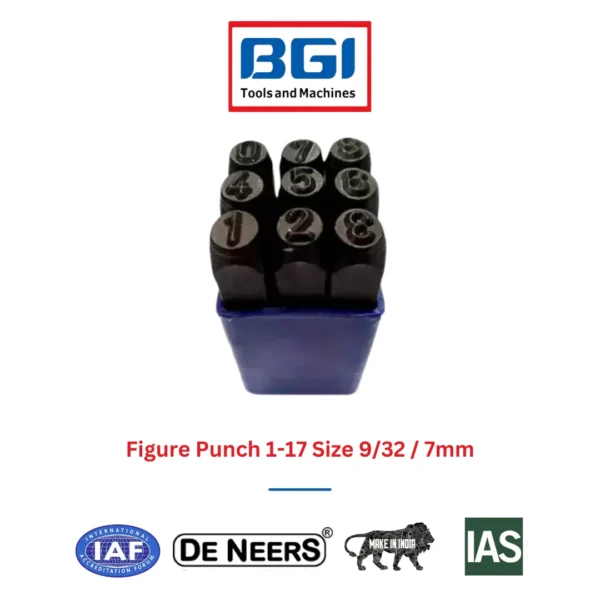 Figure Punch 1-17 Size 9/32 / 7mm De Neers (HSN 8203)