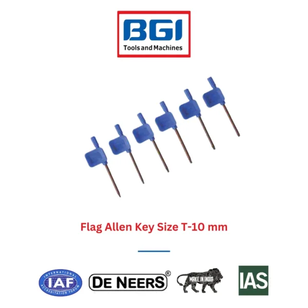 Flag Allen Key Size T-10 mm De Neers (HSN 8204)