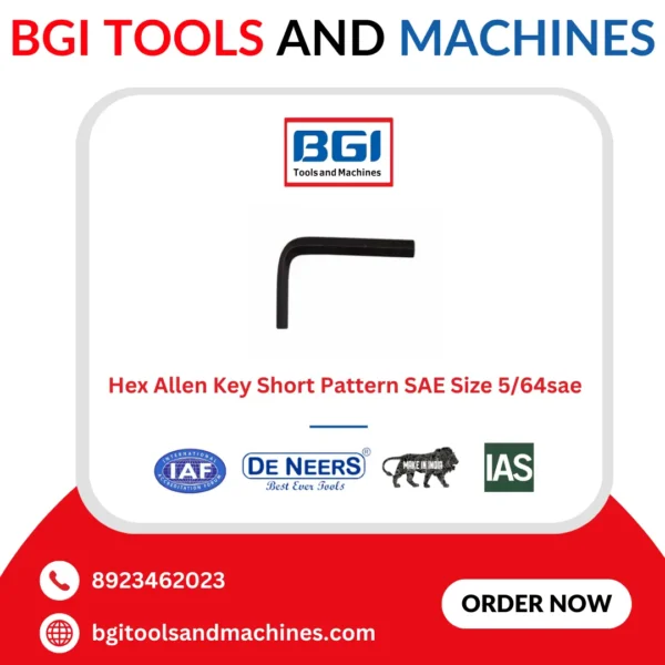 Hex Allen Key Short Pattern SAE Size 5/64sae De Neers (HSN 8204) - Image 2