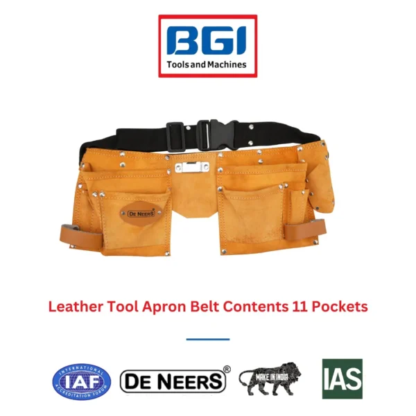 Leather Tool Apron Belt Contents 11 Pockets De Neers (HSN 4202)