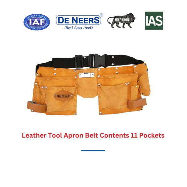 Leather Tool Apron Belt Contents 11 Pockets De Neers (HSN 4202) - Image 3