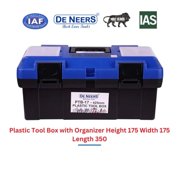 Plastic Tool Box with Organizer Height 175 Width 175 Length 350 De Neers (HSN 3923) - Image 3