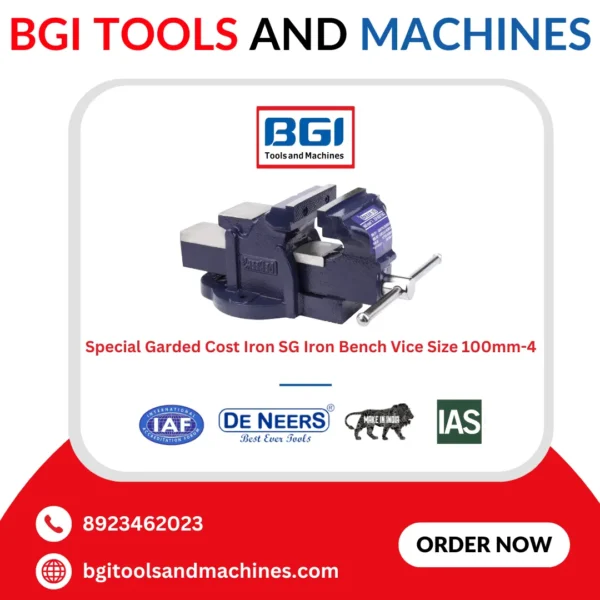 Special Garded Cost Iron SG Iron Bench Vice Size 100mm-4 De Neers (HSN 8205) - Image 2