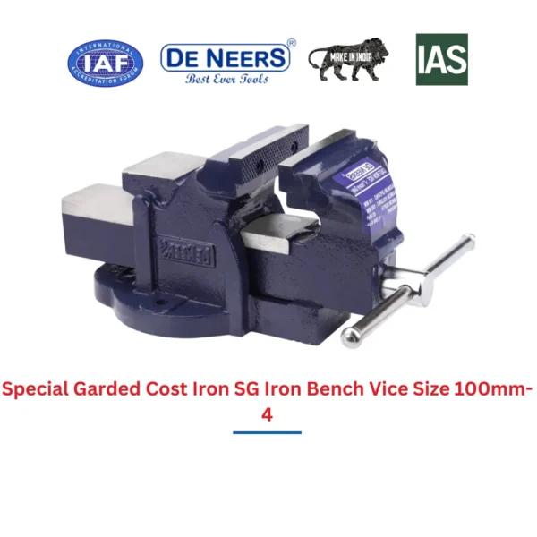 Special Garded Cost Iron SG Iron Bench Vice Size 100mm-4 De Neers (HSN 8205) - Image 3
