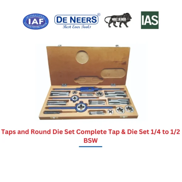 Taps and Round Die Set Complete Tap & Die Set 1/4 to 1/2 BSW De Neers (HSN 8205) - Image 3