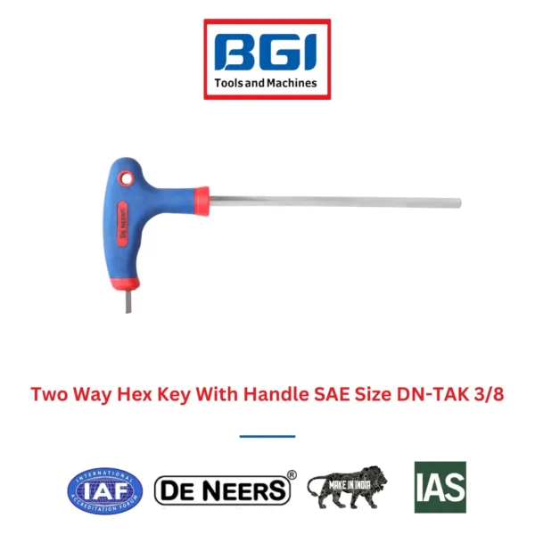 Two Way Hex Key With Handle SAE Size DN-TAK 3/8 De Neers (HSN 8204)