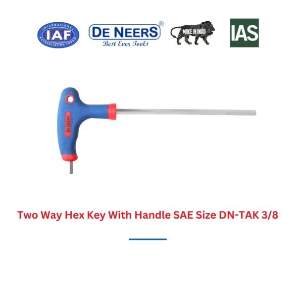 Two Way Hex Key With Handle SAE Size DN-TAK 3/8 De Neers (HSN 8204) - Image 3