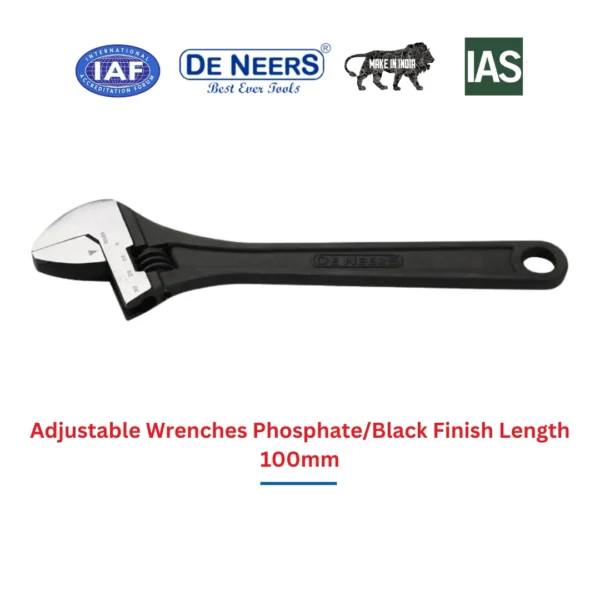 Adjustable Wrenches Phosphate Black Finish Length 100mm 3.webp