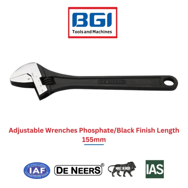 Adjustable Wrenches Phosphate Black Finish Length 155mm 1.webp