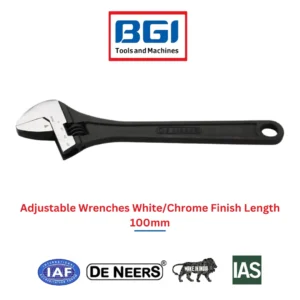 Adjustable Wrenches White Chrome Finish Length 100mm 1.webp