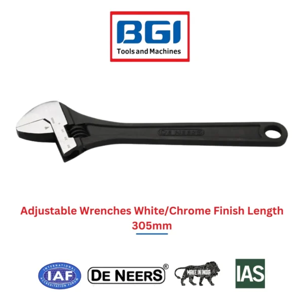 Adjustable Wrenches White Chrome Finish Length 305mm 1.webp