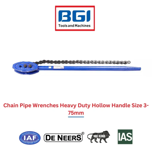 Chain Pipe Wrenches Heavy Duty Hollow Handle Size 3 75mm 1.webp