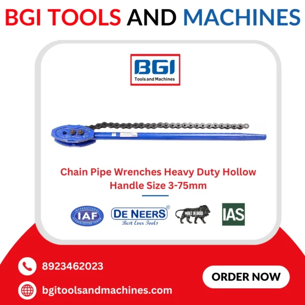 Chain Pipe Wrenches Heavy Duty Hollow Handle Size 3 75mm 2.webp