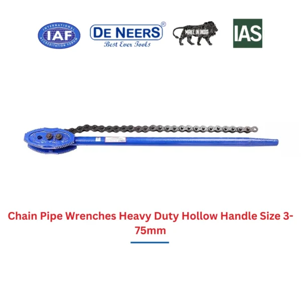 Chain Pipe Wrenches Heavy Duty Hollow Handle Size 3 75mm 3.webp