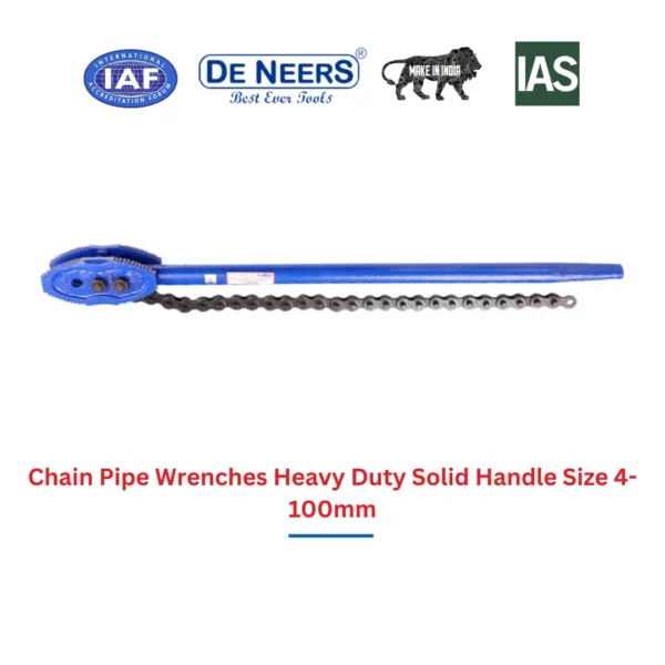 Chain Pipe Wrenches Heavy Duty Solid Handle Size 4 100mm 3.webp