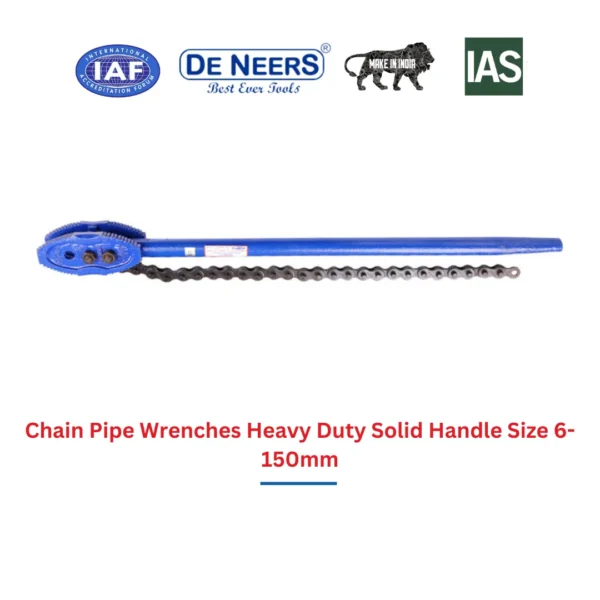 Chain Pipe Wrenches Heavy Duty Solid Handle Size 6 150mm 3.webp