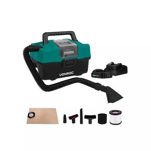 VONROC 20 V 2.0 Ah Compact Box Vacuum Cleaner 15 L Capacity, S2_VC508DC