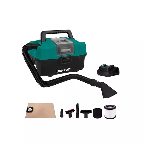 VONROC 20 V 2.0 Ah Compact Box Vacuum Cleaner 15 L Capacity, S3_VC508DC